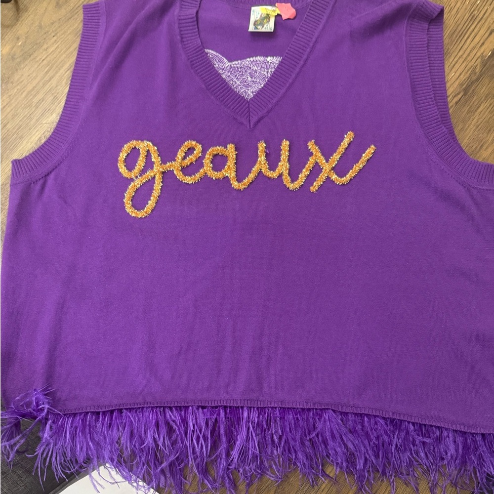 Geaux Sweater Vest queen of sparkles